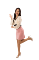 Portrait of a smiling asian woman cutout, Png file