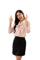 Portrait of a smiling asian woman cutout, Png file