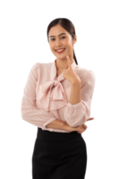 portrait d'une découpe de femme asiatique souriante, fichier png