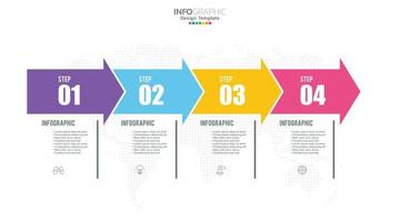 4 Steps infographic design template with icons and process. vector