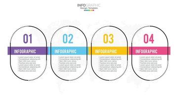 4 Steps infographic design template with icons and process. vector