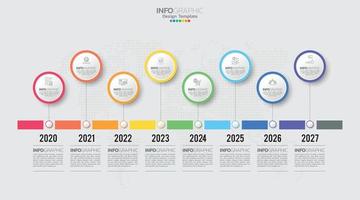 Timeline infographic vector with 8 steps can be used for workflow, layout, diagram, annual report, web design.