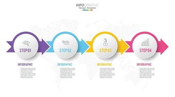 Timeline infographic vector with 4 steps .