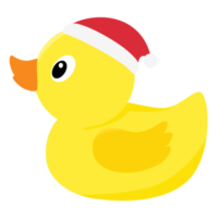 gelbe Gummiente mit Weihnachtsmütze png