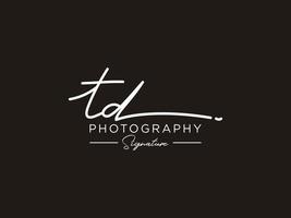 Letter TD Signature Logo Template Vector