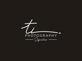 Letter TI Signature Logo Template Vector