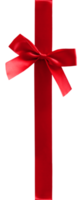 lazo de regalo rojo y cinta sobre un fondo transparente png