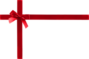 arc cadeau rouge et ruban sur fond transparent png