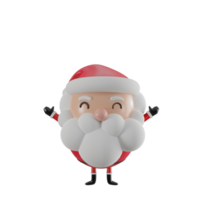 3d mignon père noël illustration png