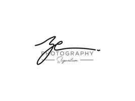 Letter ZE Signature Logo Template Vector