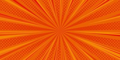 Halftone comic background. Orange wallpaper template with superhero design. Vector illustration