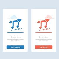 Music Node Node Lyrics Love Song  Blue and Red Download and Buy Now web Widget Card Template vector