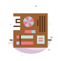 Board Computer Main Mainboard Mother Abstract Flat Color Icon Template vector