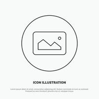 Image Photo Basic Ui Line Icon Vector