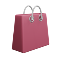 3D Shopping Bag Icon Pink, Perfect to use as an additional element in your design png