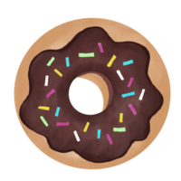 chocolate donut with sprinkles illustration png