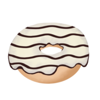 white chocolate donut with brown strip illustration png