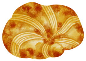 illustration aquarelle de pain croissant png