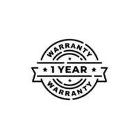 vector de etiqueta de sello de garantía de un año