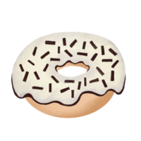 white chocolate donut with sprinkles illustration png