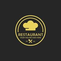 Restaurant simple flat logo design vector