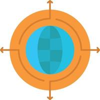Globe Focus Target Connected  Flat Color Icon Vector icon banner Template