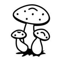 An editable outline icon of Mushrooms vector