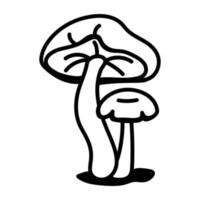 An editable outline icon of Mushrooms vector