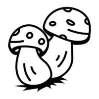 An editable outline icon of Mushrooms vector