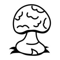 An editable outline icon of Mushrooms vector