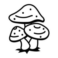 An editable outline icon of Mushrooms vector