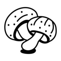 An editable outline icon of Mushrooms vector