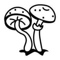 An editable outline icon of Mushrooms vector