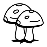 An editable outline icon of Mushrooms vector