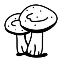 An editable outline icon of Mushrooms vector