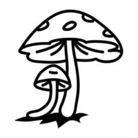 An editable outline icon of Mushrooms vector