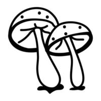 An editable outline icon of Mushrooms vector