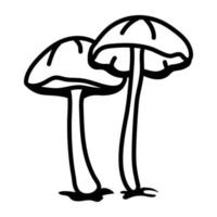 An editable outline icon of Mushrooms vector