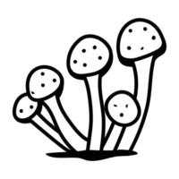 un icono de contorno editable de hongos vector