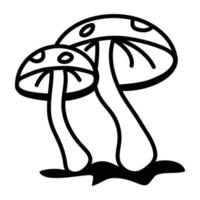 un icono de contorno editable de hongos vector