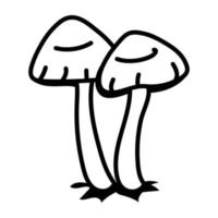 An editable outline icon of Mushrooms vector