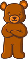 niedliche braune teddybärillustration für gestaltungselement png