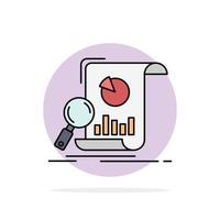 Analysis analytics business financial research Flat Color Icon Vector