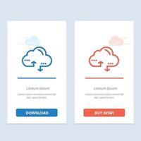 Cloud Computing Link Data  Blue and Red Download and Buy Now web Widget Card Template vector