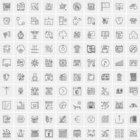 Pack of 100 Universal Line Icons for Mobile and Web vector