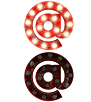 les lettres rouges de l'ampoule rouillée indiquent le caractère allumé et éteint png