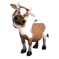 süße Kuh 3D-Rendering png