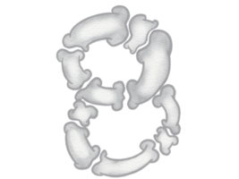 Number counting in watercolor for Halloween png