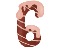 Chocolate Number in Watercolor png
