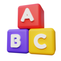 3D Alphabet Cube Illustration png